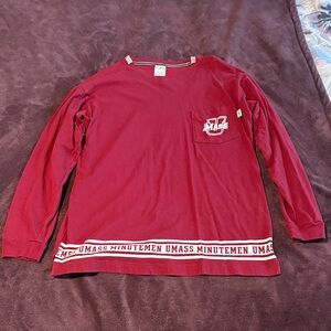 PINK Victoria's Secret UMass Minutemen Maroon Long Sleeve Top